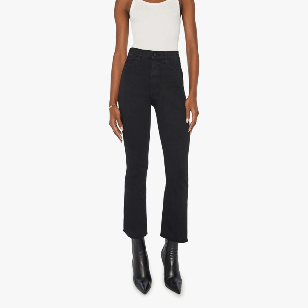 MOTHER Black The Hustler Ankle Fray Jean Size 31